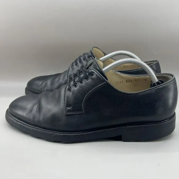 Salvatore Ferragamo Oxford Shoes Men’s Size 11 D Black Pebbled Leather Lace Up
