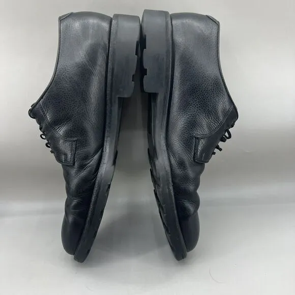 Salvatore Ferragamo Oxford Shoes Men’s Size 11 D Black Pebbled Leather Lace Up