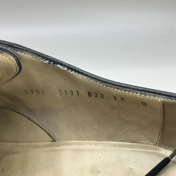 Salvatore Ferragamo Oxford Shoes Men’s Size 11 D Black Pebbled Leather Lace Up