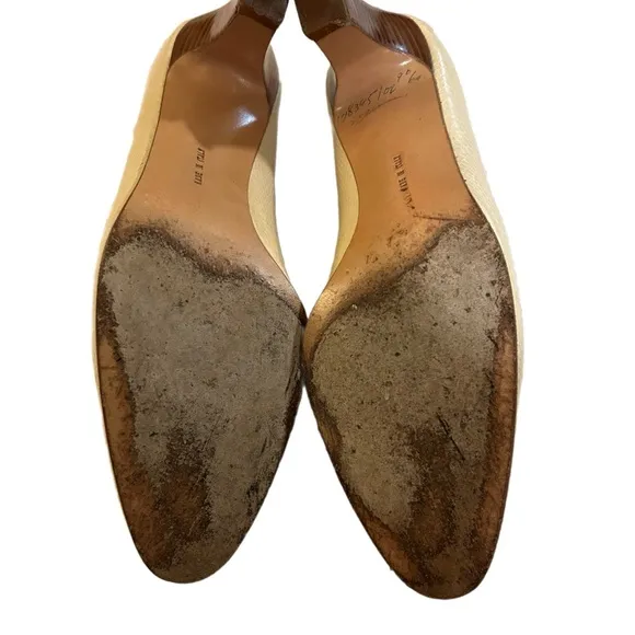 Salvatore Ferragamo Snakeskin Leather Pumps Shoes Size 9AA