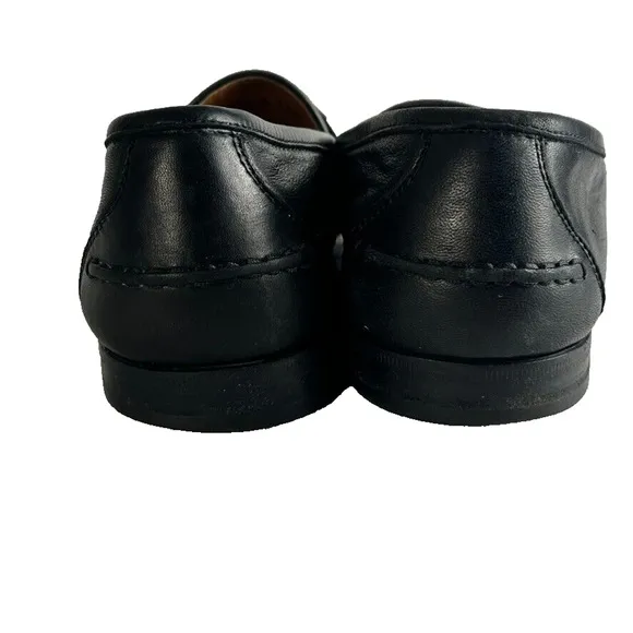 Salvatore Ferragamo Studio Shoes Mens 11D Black Leather Tassel Kiltie Loafer