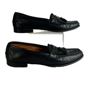 Salvatore Ferragamo Studio Shoes Mens 11D Black Leather Tassel Kiltie Loafer