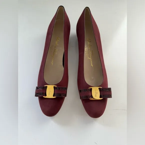 Salvatore Ferragamo Women's Burgundy Flats