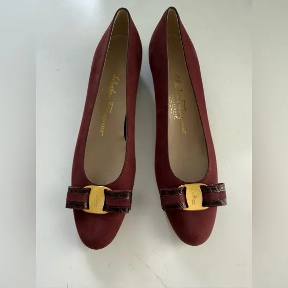 Salvatore Ferragamo Women's Burgundy Flats