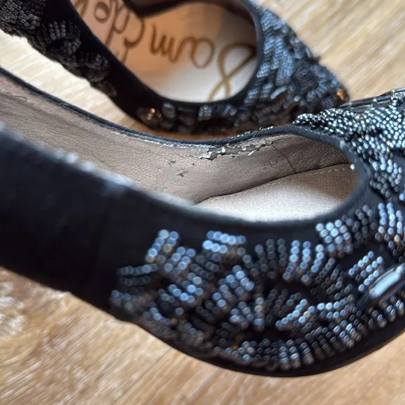 Sam Edelman Dani Black Suede Embellished Women's Heels Size 6