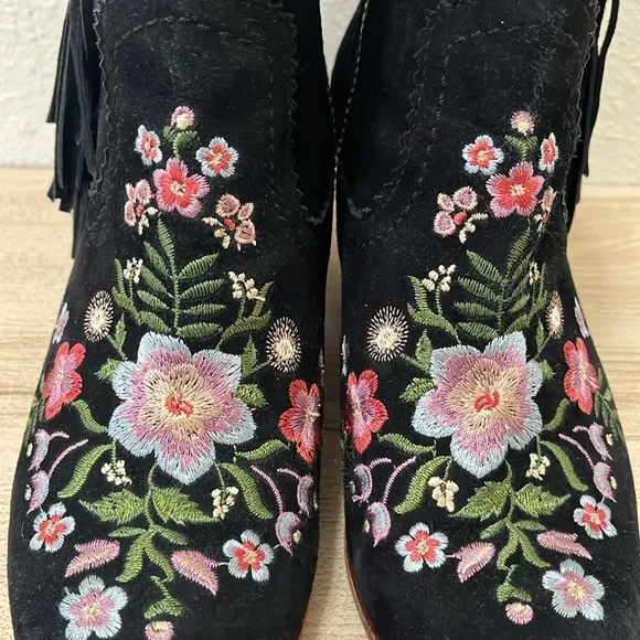 Sam Edelman Floral Embroidered Ankle Boots