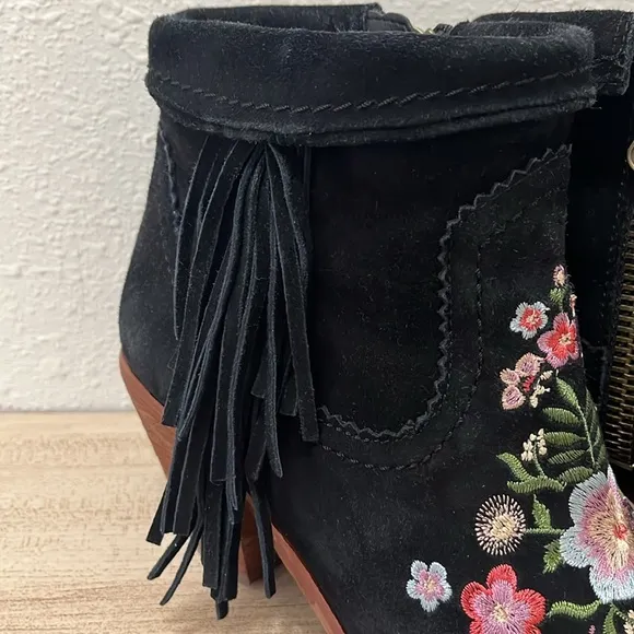 Sam Edelman Floral Embroidered Ankle Boots