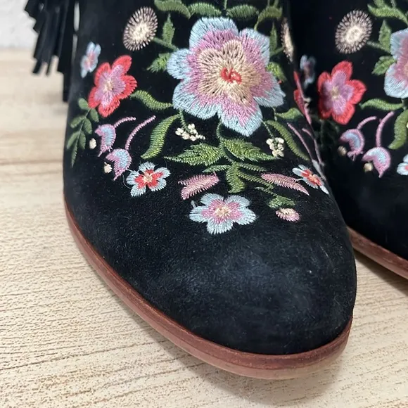Sam Edelman Floral Embroidered Ankle Boots