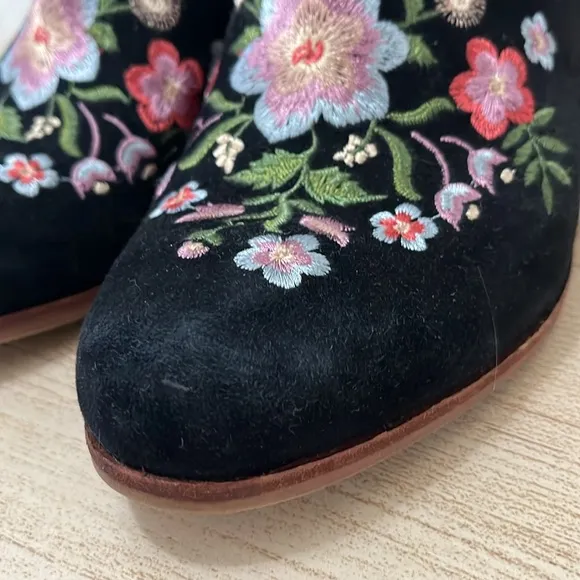 Sam Edelman Floral Embroidered Ankle Boots