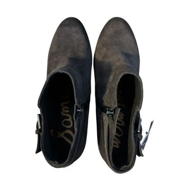 Sam Edelman Grey Suede Leather Ankle Boots Bootie Sz 7 NEW
