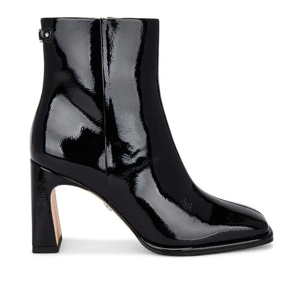 Sam Edelman Irie 2 Square Toe Ankle Bootie Black Patent Leather Size 11 NWB
