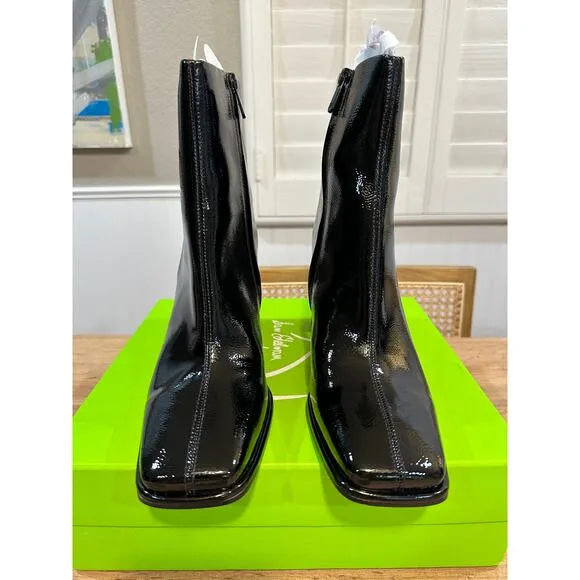 Sam Edelman Irie 2 Square Toe Ankle Bootie Black Patent Leather Size 11 NWB