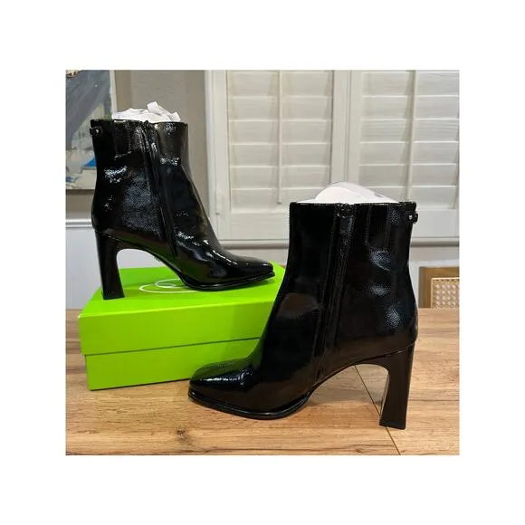Sam Edelman Irie 2 Square Toe Ankle Bootie Black Patent Leather Size 11 NWB