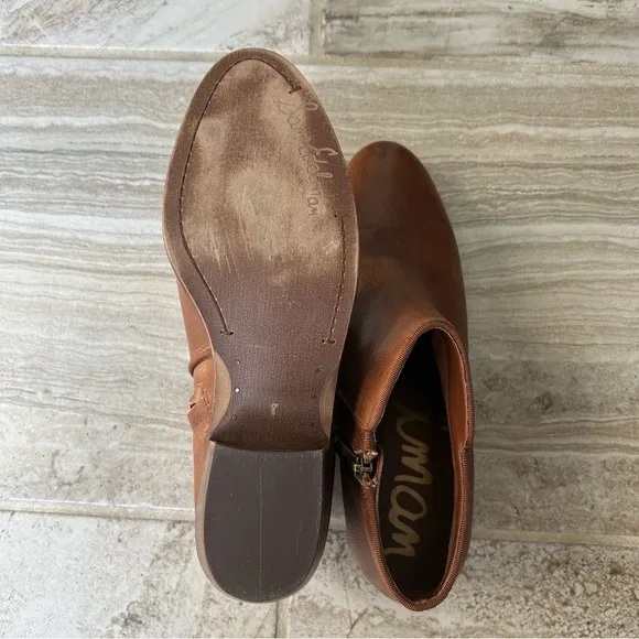 Sam Edelman Petty Chelsea Brown Leather Ankle Bootie, Size 8.