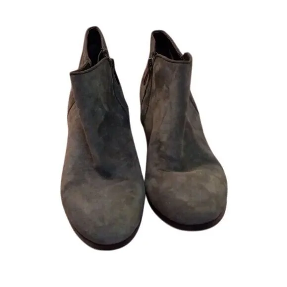 Sam Edelman Size 8 Gray Suede Chelsea Ankle Boots Booties Side Zippers Shoes