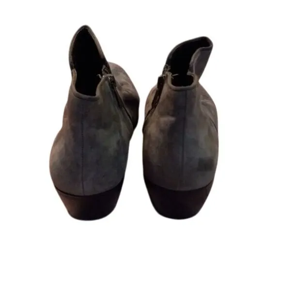 Sam Edelman Size 8 Gray Suede Chelsea Ankle Boots Booties Side Zippers Shoes