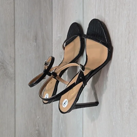 Sam Edelman Womens &quot;Like New&quot; Doran croc Ankle Strappy Heels Sandals shoes sz 7