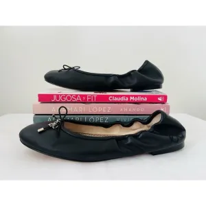 🏷️Sam Edelman Womens Felicia Ballet Leather Flat Black Shoes #594822 Size 6