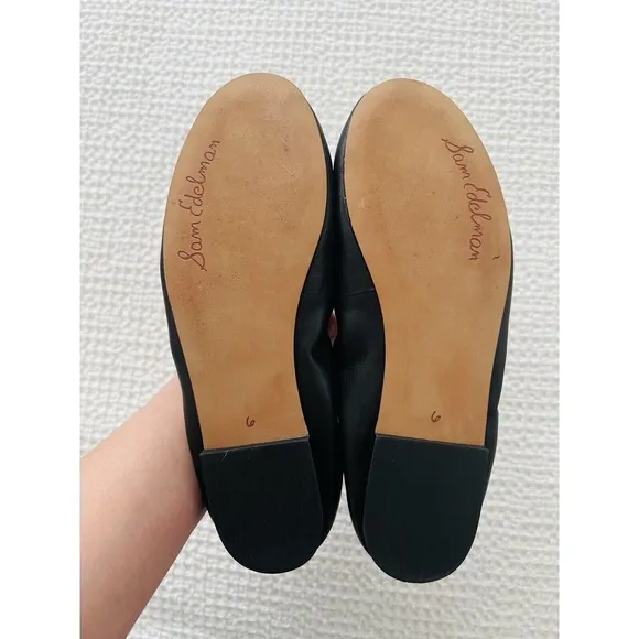 🏷️Sam Edelman Womens Felicia Ballet Leather Flat Black Shoes #594822 Size 6