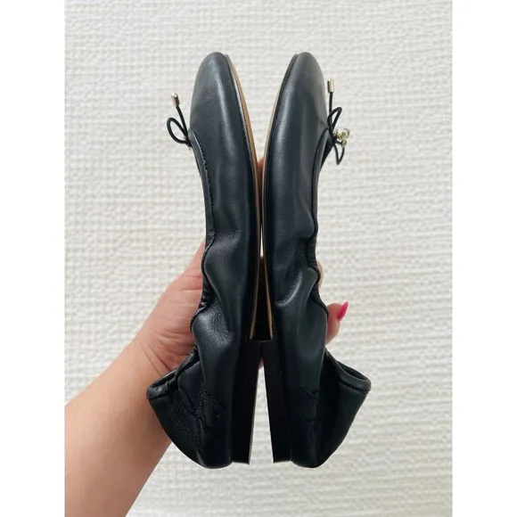 🏷️Sam Edelman Womens Felicia Ballet Leather Flat Black Shoes #594822 Size 6