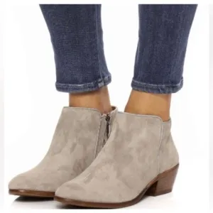 Sam Edelman Boot Booties Shoes Suede Tan Size 7.5