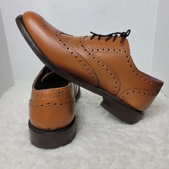 Samuel Windsor Mens Shoes  Size 12 Oxford  Wingtips Brown Leather Rubber Sole