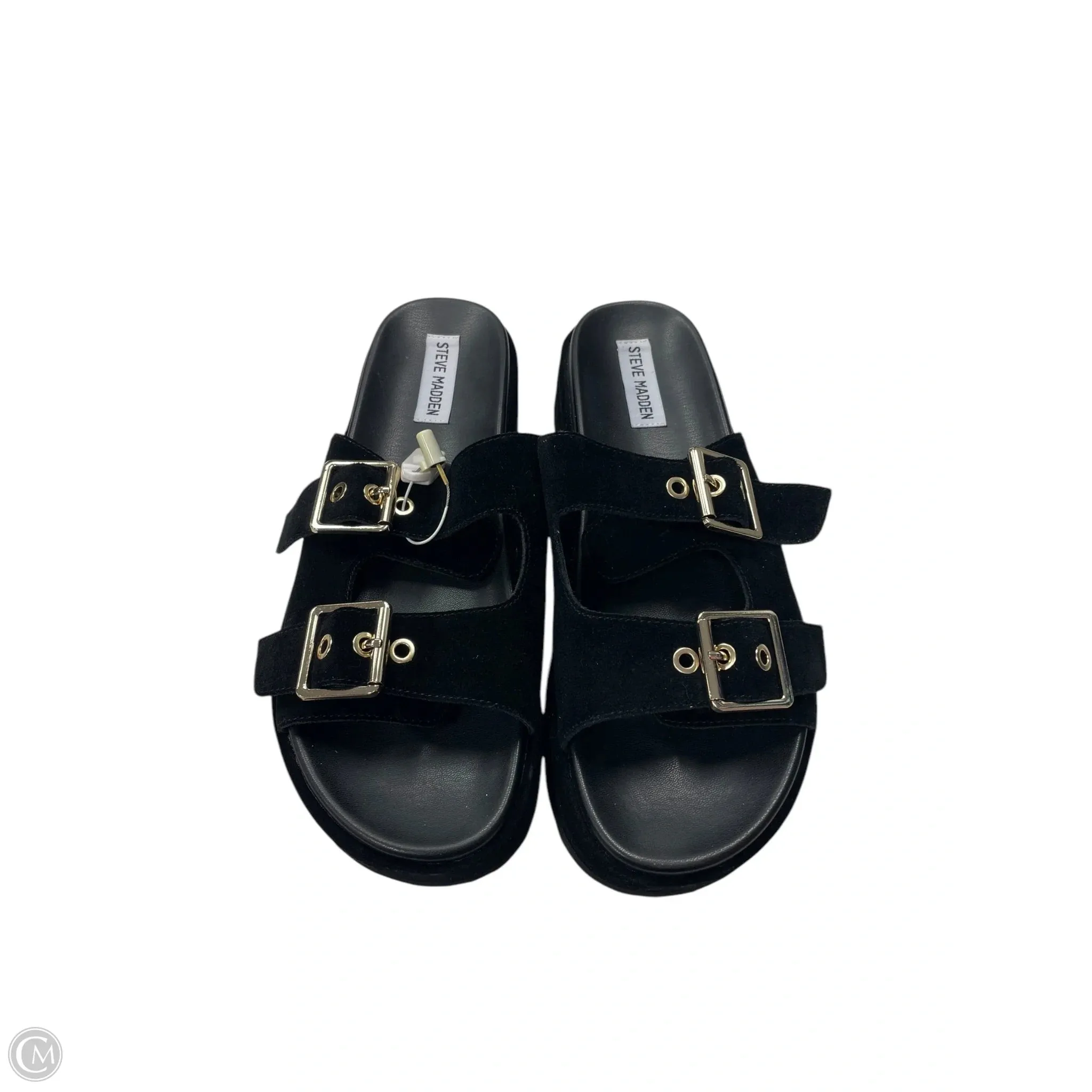 Sandals Flats By Steve Madden In Black, Size: 10