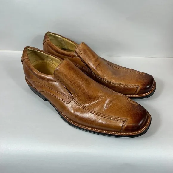 Sandro Moscoloni Men's Leather Oxford Loafer Shoes Round Toe Brown Size 9.5