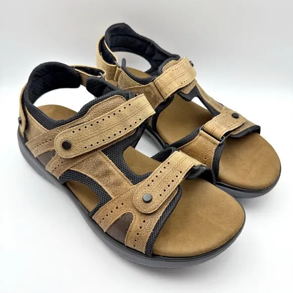 SAS Mens Maverick Sandals US 12.5 Wide EU 45.5 Brown Leather EUC