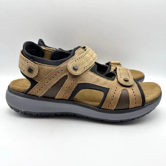 SAS Mens Maverick Sandals US 12.5 Wide EU 45.5 Brown Leather EUC