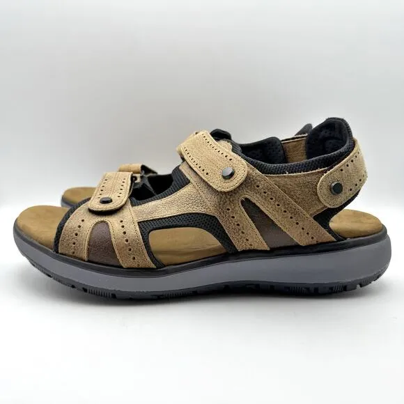 SAS Mens Maverick Sandals US 12.5 Wide EU 45.5 Brown Leather EUC