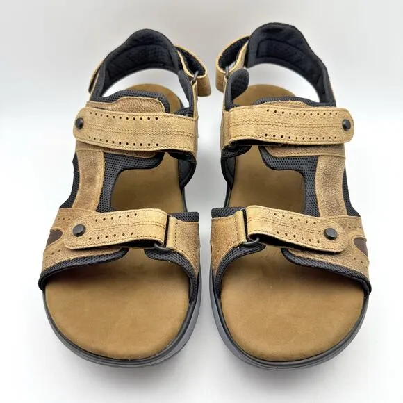 SAS Mens Maverick Sandals US 12.5 Wide EU 45.5 Brown Leather EUC