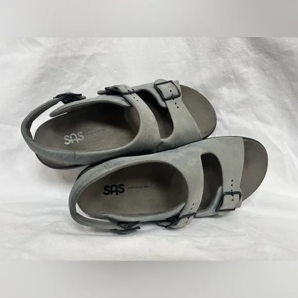 SAS Women Tripad Comfort Gray Sandals With Black Hardware Size 8.5