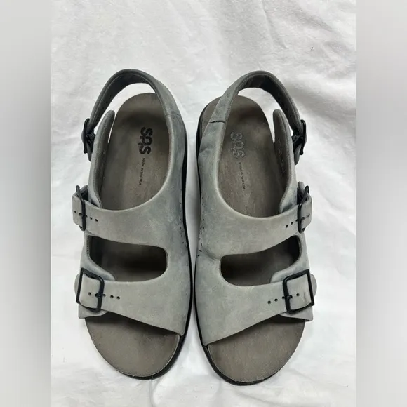 SAS Women Tripad Comfort Gray Sandals With Black Hardware Size 8.5