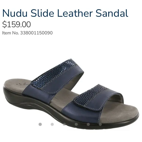 SAS Women's Blue Slide Leather Sandal 9W MWOB