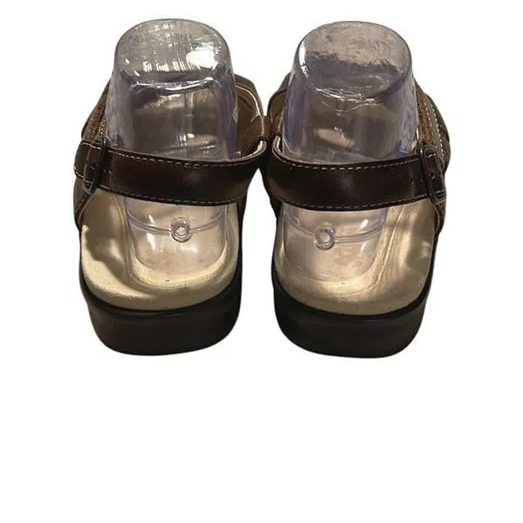 SAS Womens Huggy Cross Strap Leather Tripad Comfort Sandals Brown Size 10M