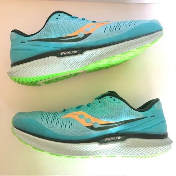 Saucony 1 Triumph 18 Neon Blue Green Men Shoes 14