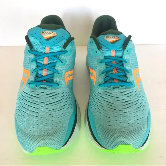 Saucony 1 Triumph 18 Neon Blue Green Men Shoes 14