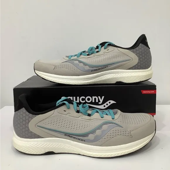 Saucony Men's Freedom 4 Running Shoes Sneakers Stone Alloy Grey Size 11.5 M