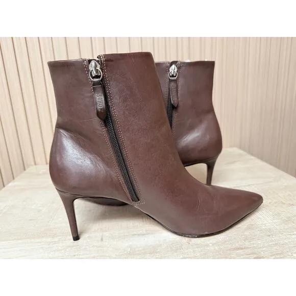 Schutz Mikki Mid Leather Bootie Women's Shoes Size 10