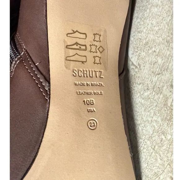 Schutz Mikki Mid Leather Bootie Women's Shoes Size 10