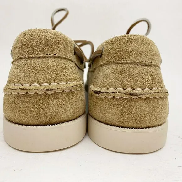 SEBAGO Docksides Camel Suede Portland Flesh Out  Boat Shoes - Men's Size 8M NEW
