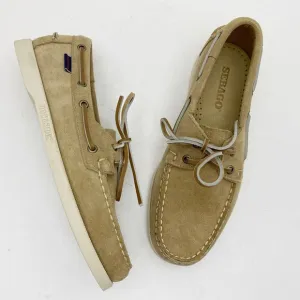 SEBAGO Docksides Camel Suede Portland Flesh Out  Boat Shoes - Men's Size 8M NEW