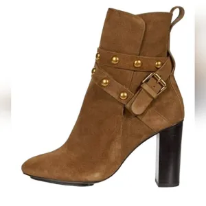See by Chloe Suede Wrap Ankle Moto Boot 38.5 heeled