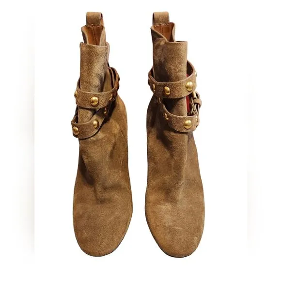 See by Chloe Suede Wrap Ankle Moto Boot 38.5 heeled
