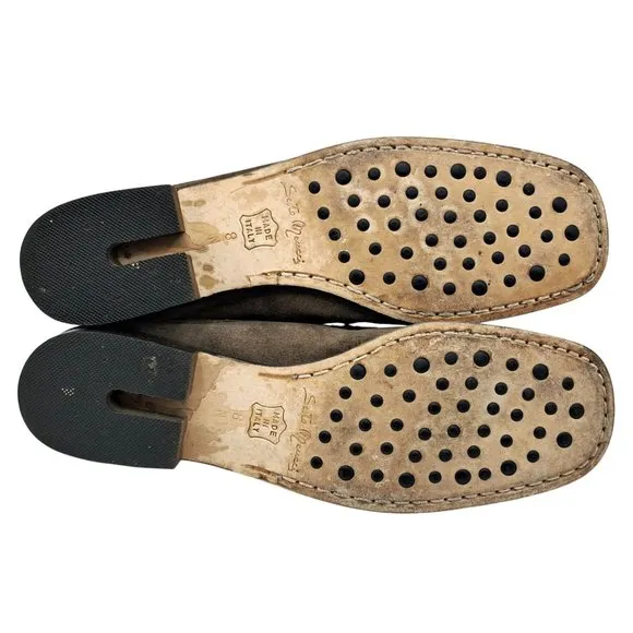 Sesto Meucci Shoes Women's Size 8 N Narrow Pony Hair Mules Slides Brown Italian