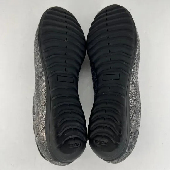 Sesto Meucci Womens Black Hovercraft Zip Snake Print Size 6.5 M Slip On Shoes