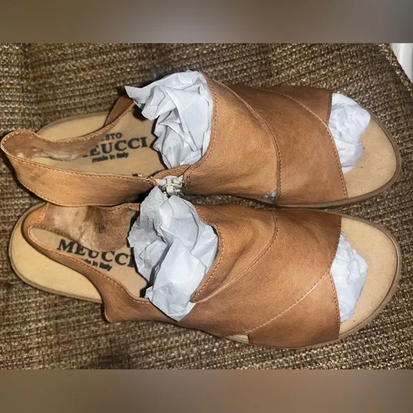 Sesto Meucci Women's Leather Sylke Beige Old West Shoes size 7.5