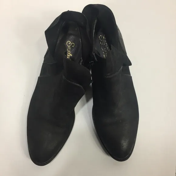 Seychelles Leather Booties Ankle Boots Black 7