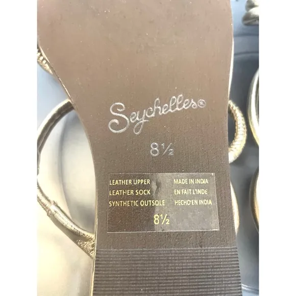 Seychelles ROCK CANDY SANDALS WOMENS Gold LEATHER STRAPPY SANDALS Size 8.5 NEW